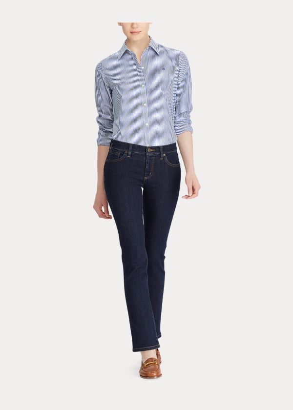 Women's Ralph Lauren Cotton Button-Down Shirts | 813790UMA